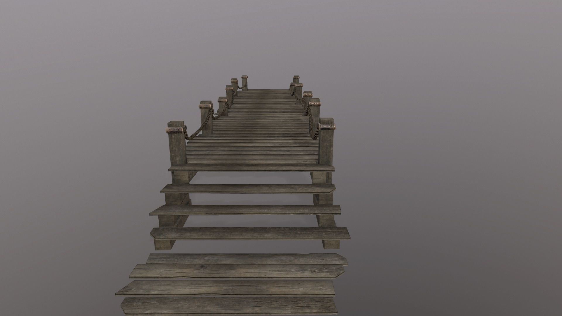 wooden pier  Low-poly 3D model_7