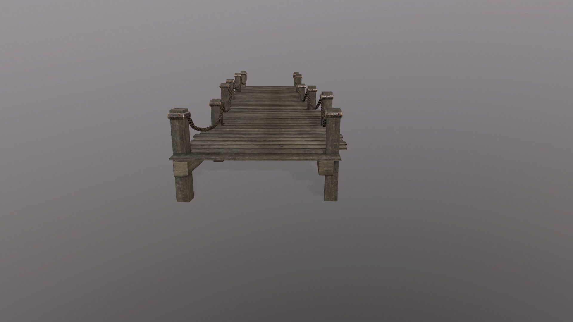 wooden pier  Low-poly 3D model_5