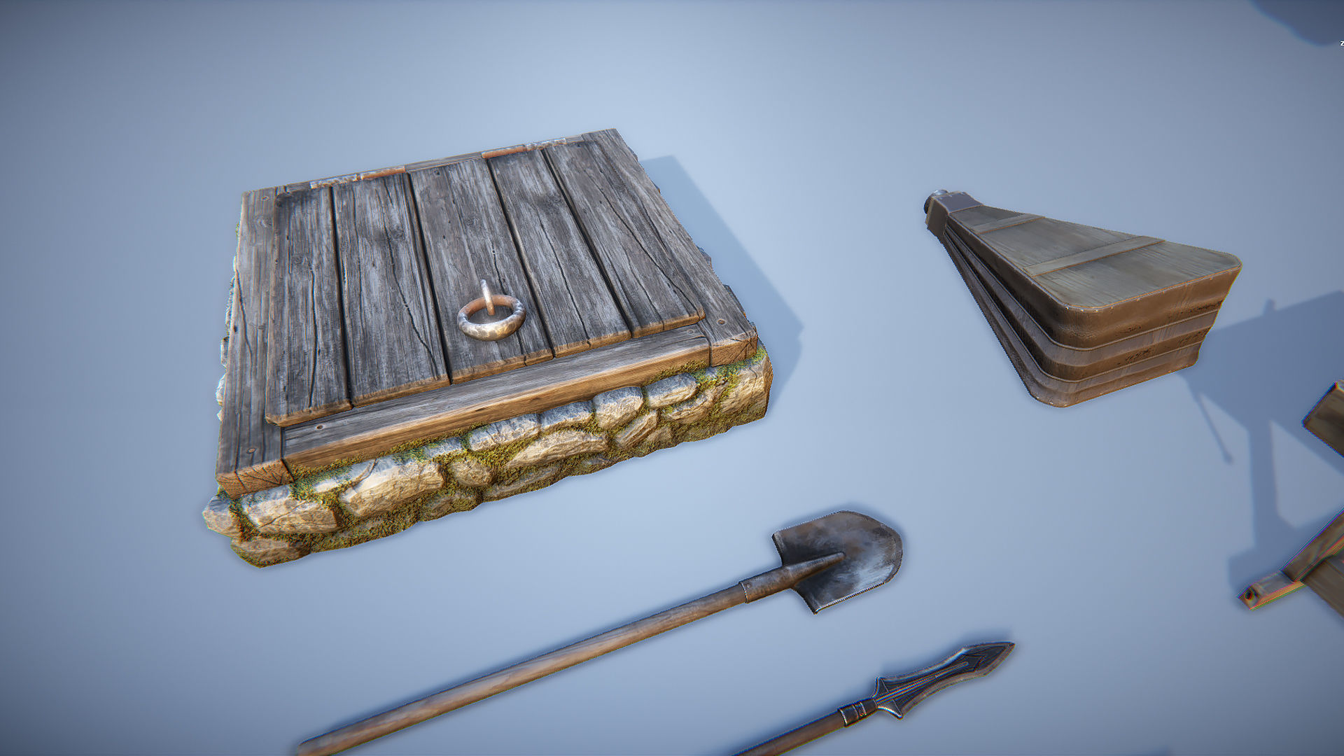 Medieval survivalist forge Low-poly 3D model_6