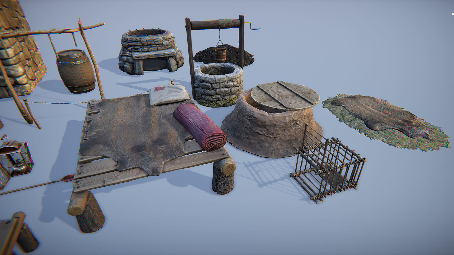 Medieval survivalist forge Low-poly 3D model_8