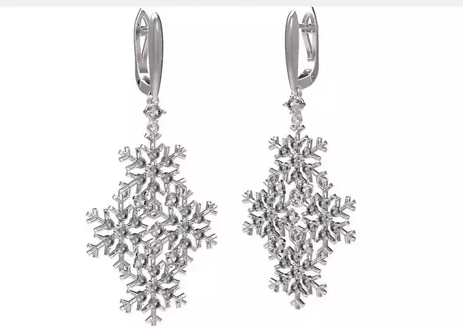 Earrings gold Snowflake