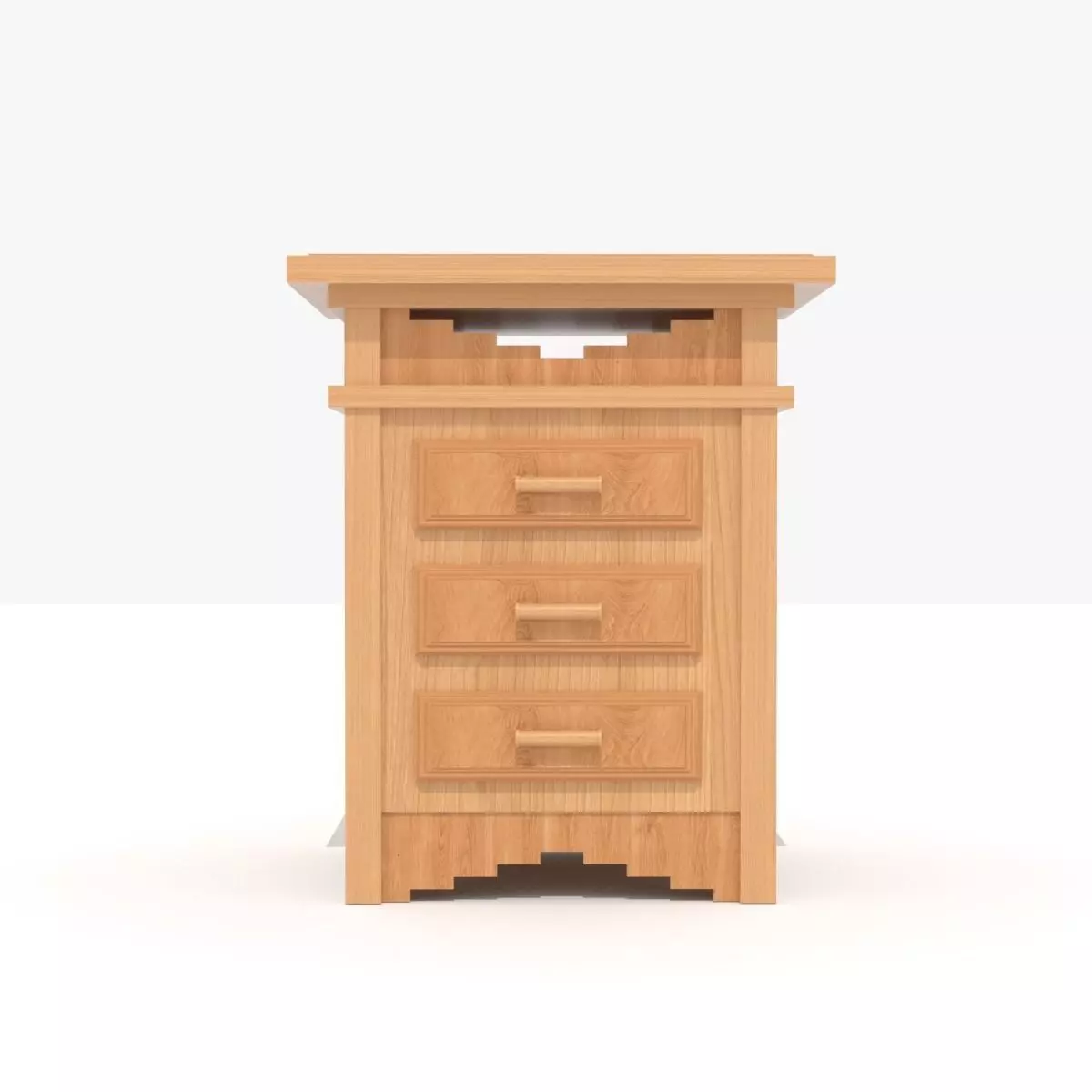Asian Lamp Table Low-poly 3D model_0