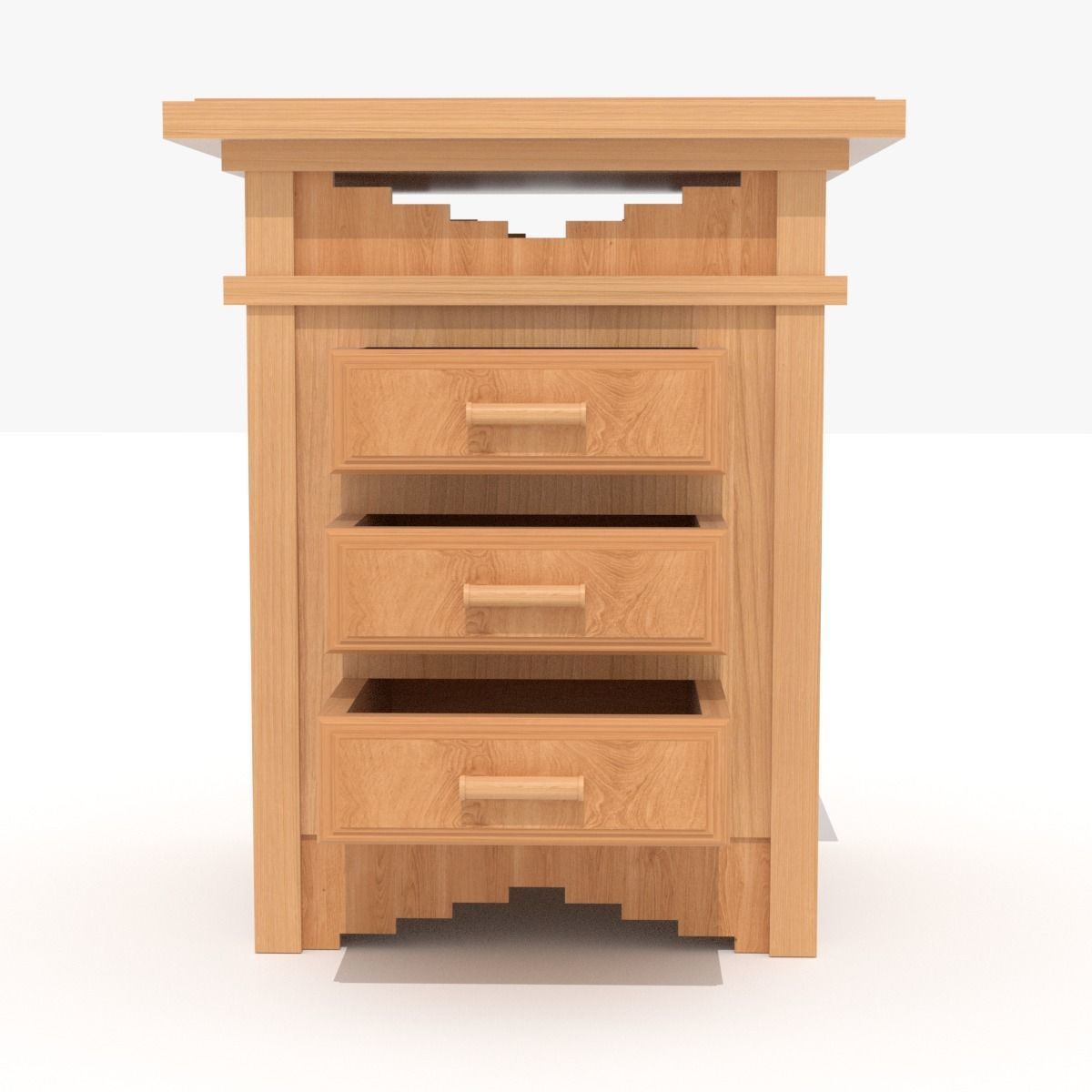 Asian Lamp Table Low-poly 3D model_5
