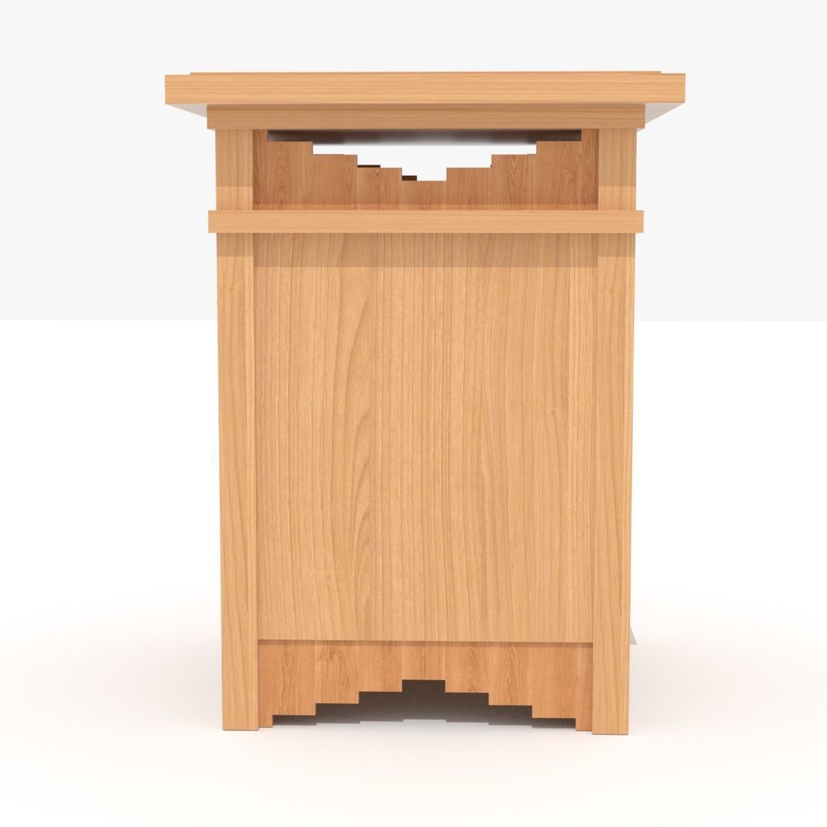 Asian Lamp Table Low-poly 3D model_1