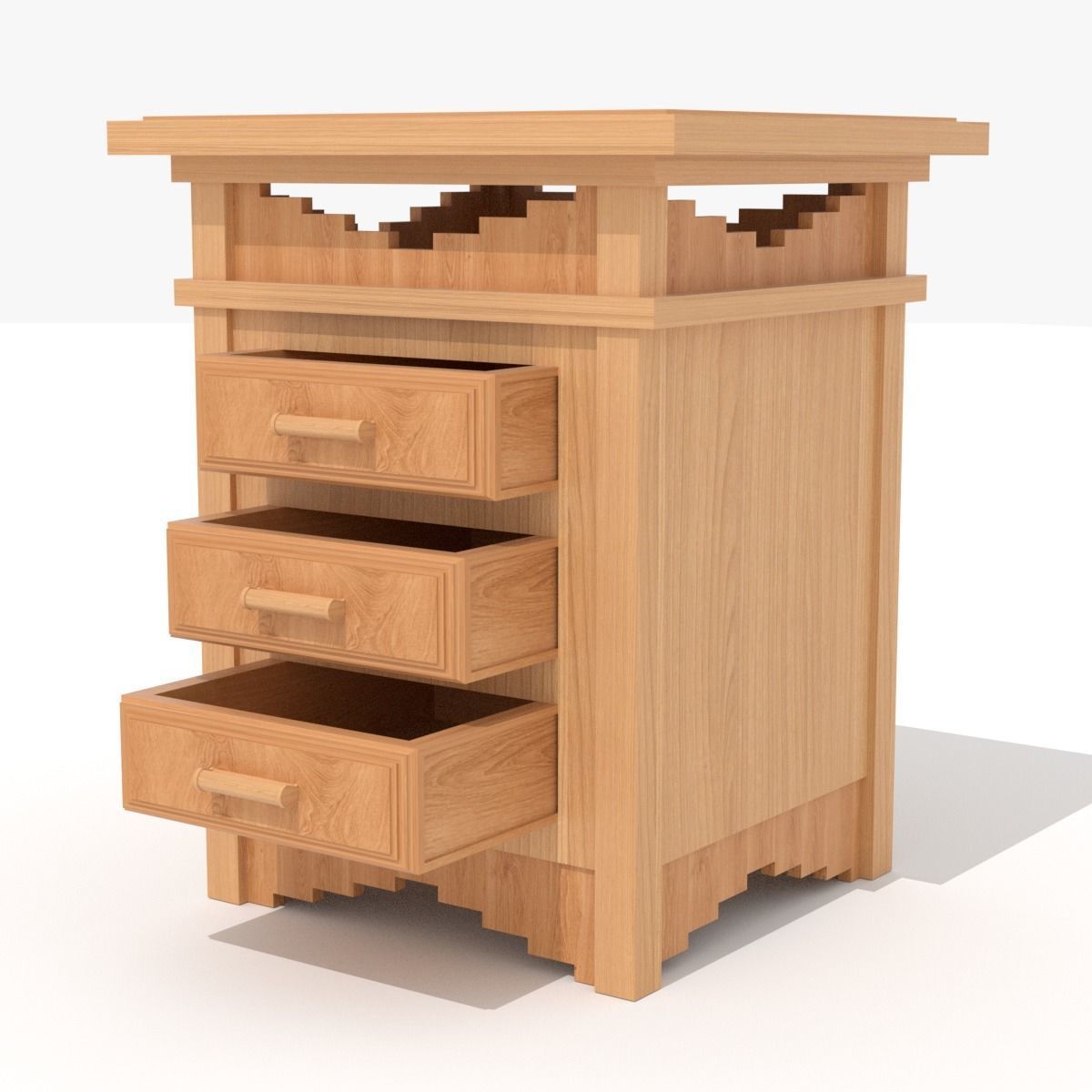 Asian Lamp Table Low-poly 3D model_2