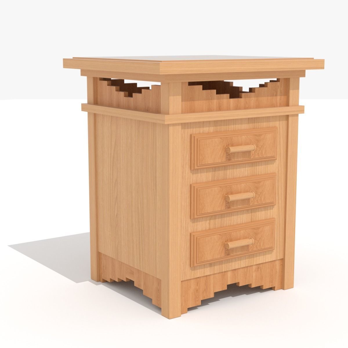 Asian Lamp Table Low-poly 3D model_4