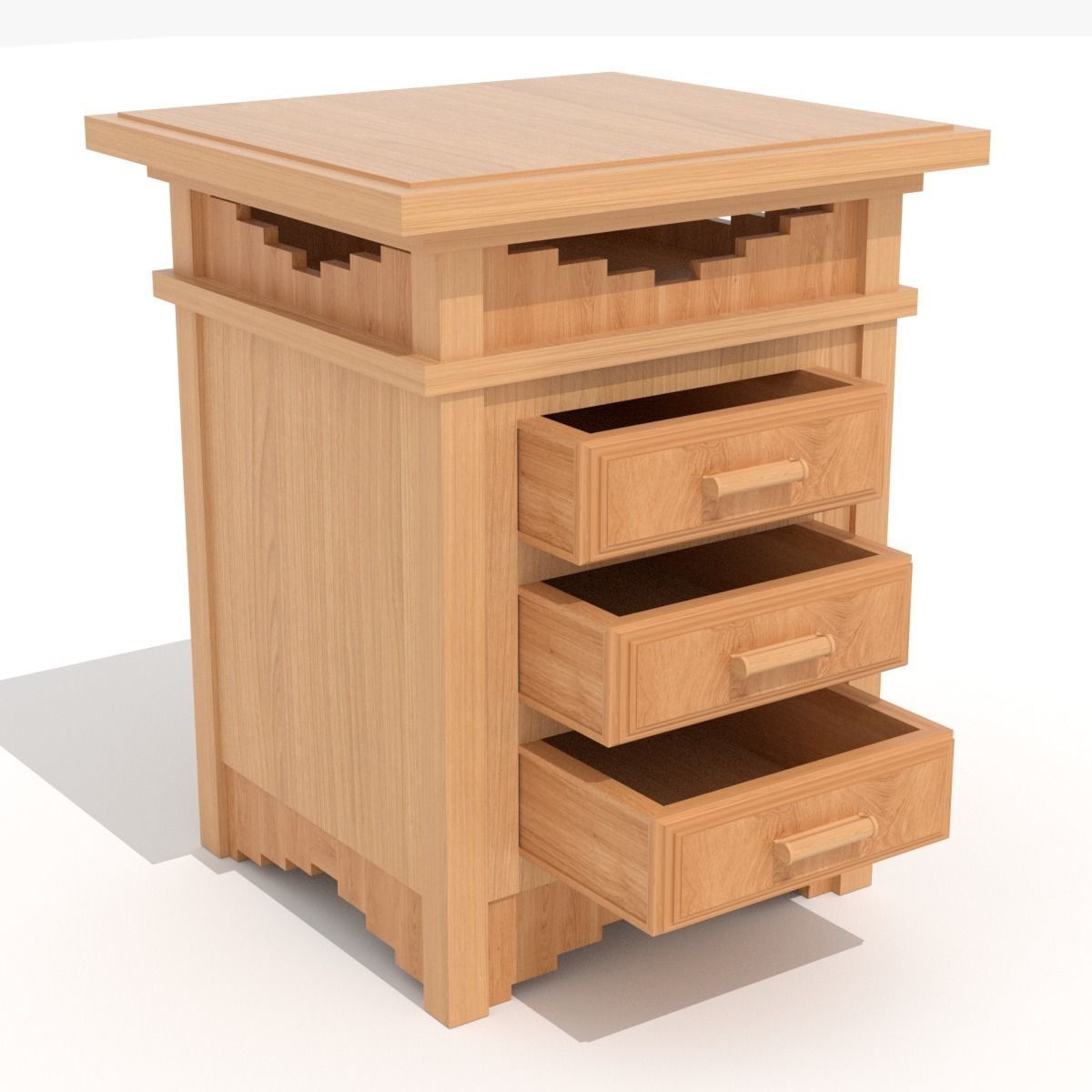 Asian Lamp Table Low-poly 3D model_3