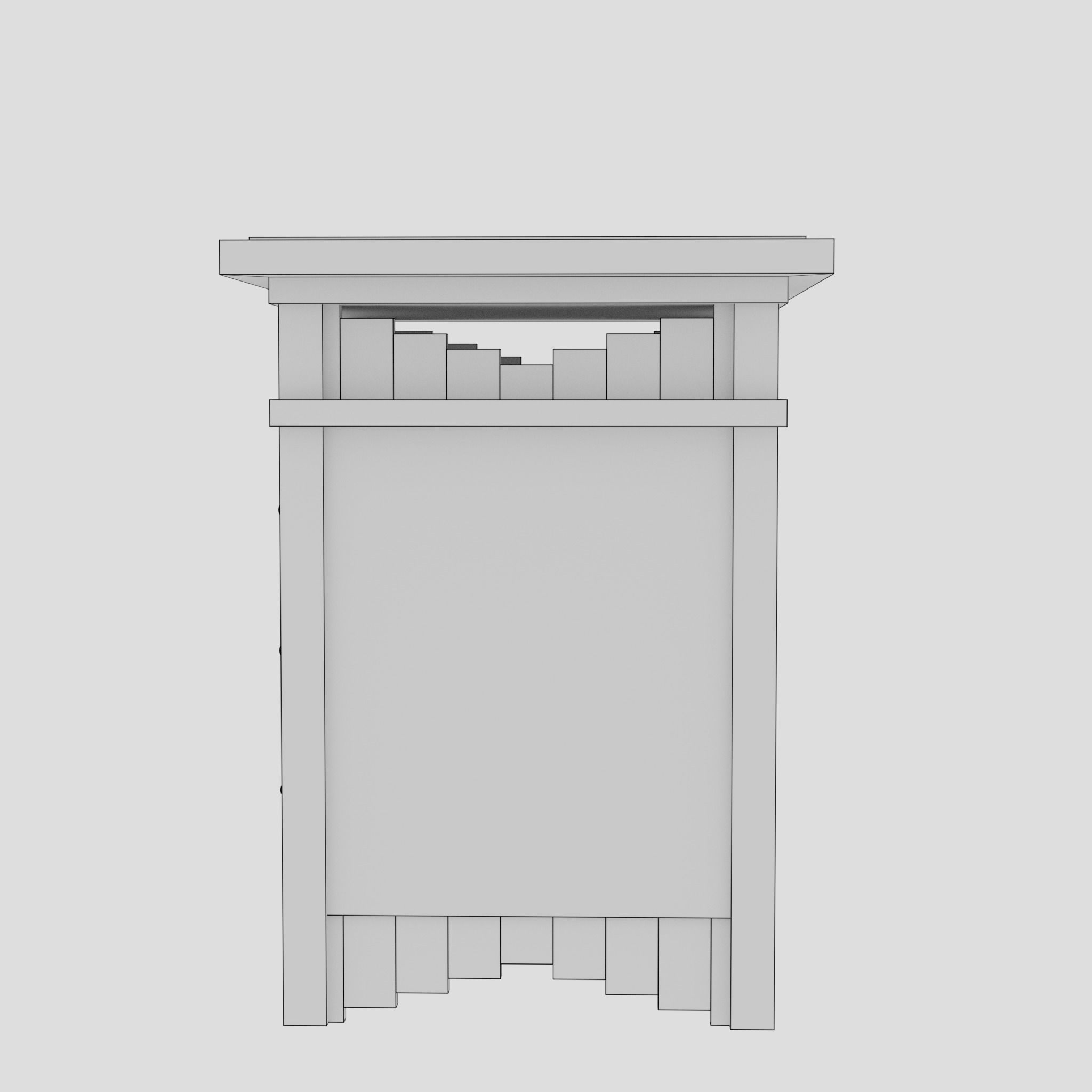 Asian Lamp Table Low-poly 3D model_7