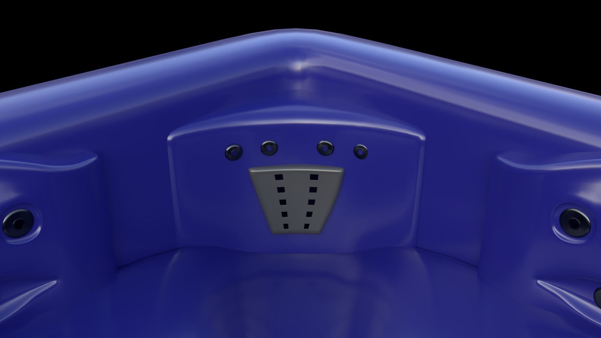 Simple Hot Tub Set Low-poly 3D model_6