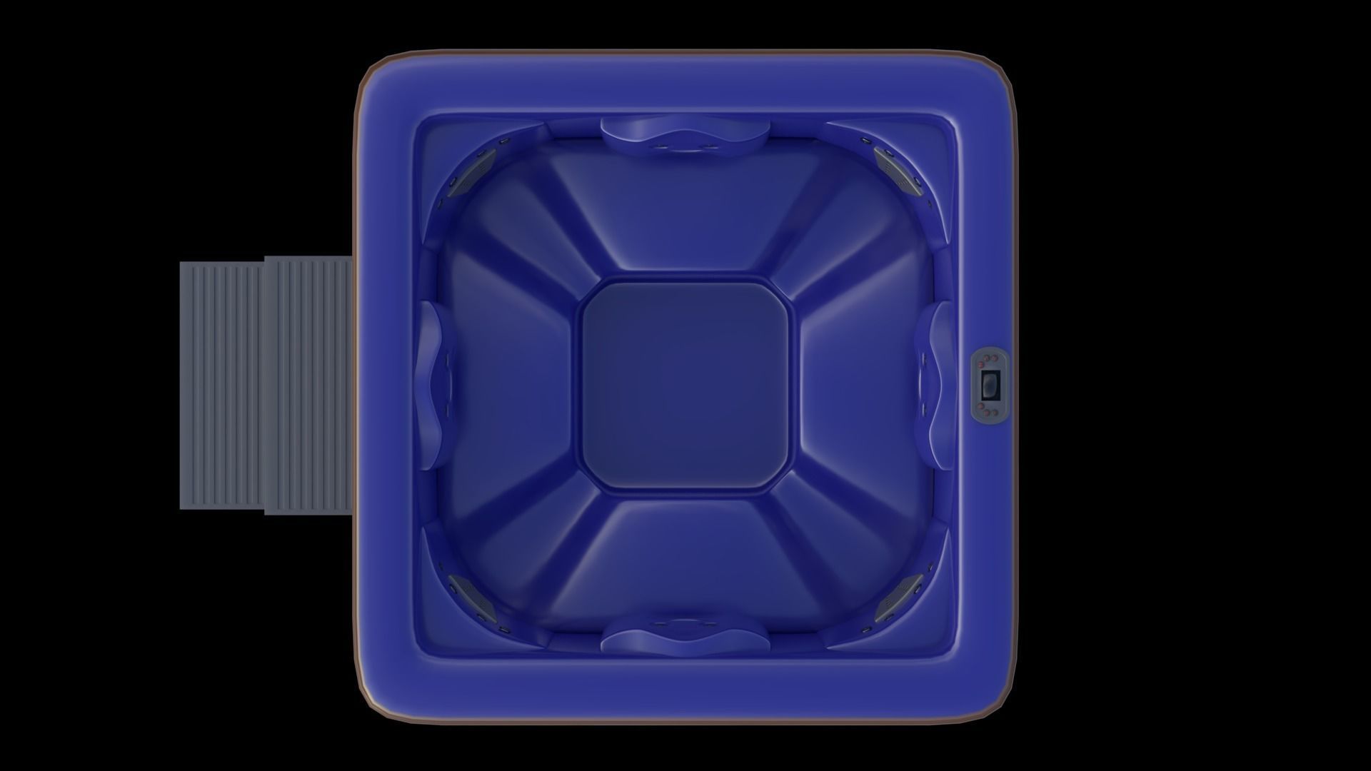 Simple Hot Tub Set Low-poly 3D model_3