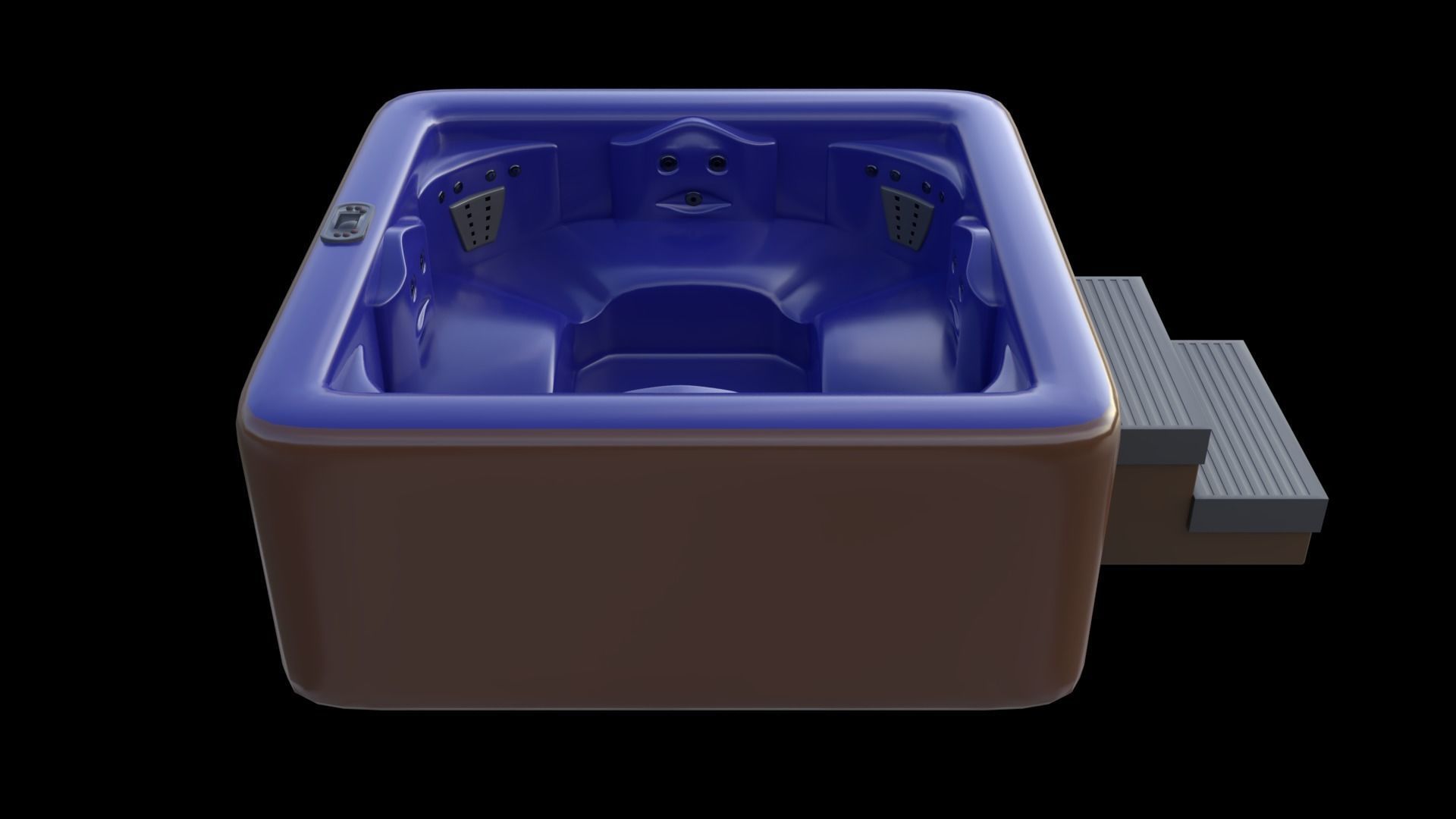 Simple Hot Tub Set Low-poly 3D model_2