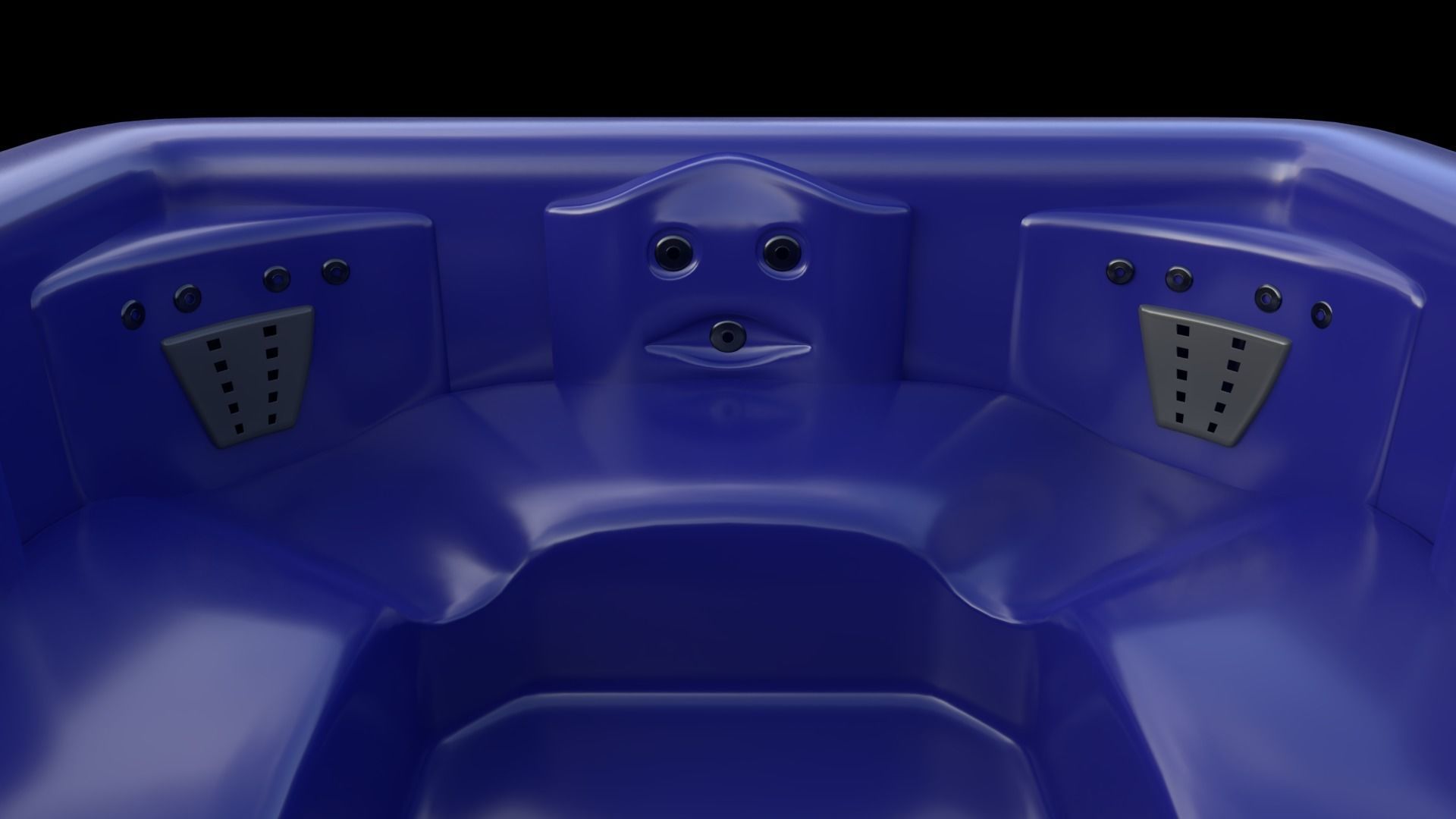 Simple Hot Tub Set Low-poly 3D model_4
