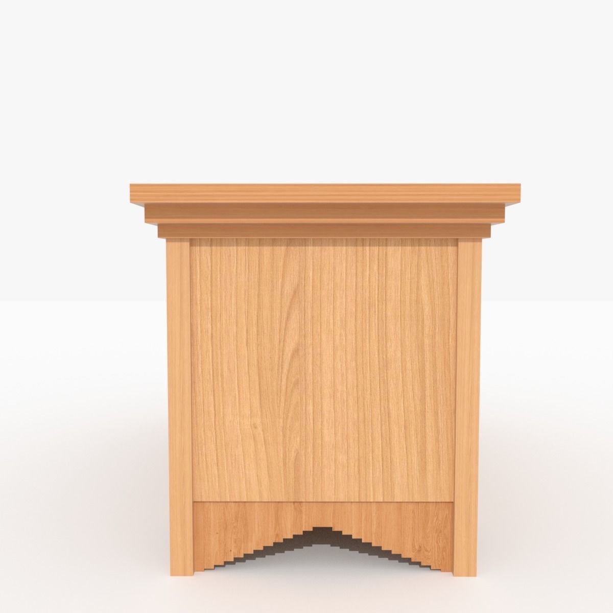 Drawer B wooden entertainment center with drawers Low-poly 3D model_4