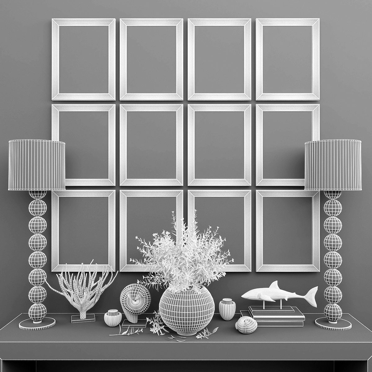 Decorative set-14 Low-poly 3D model_2