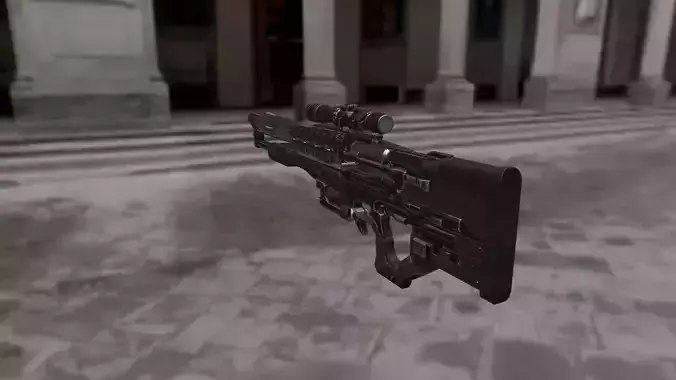 Weapon Gauss Gun Low-poly 3D model