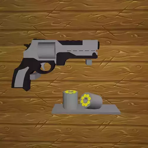 Low Poly Python Pistol Low-poly 3D model