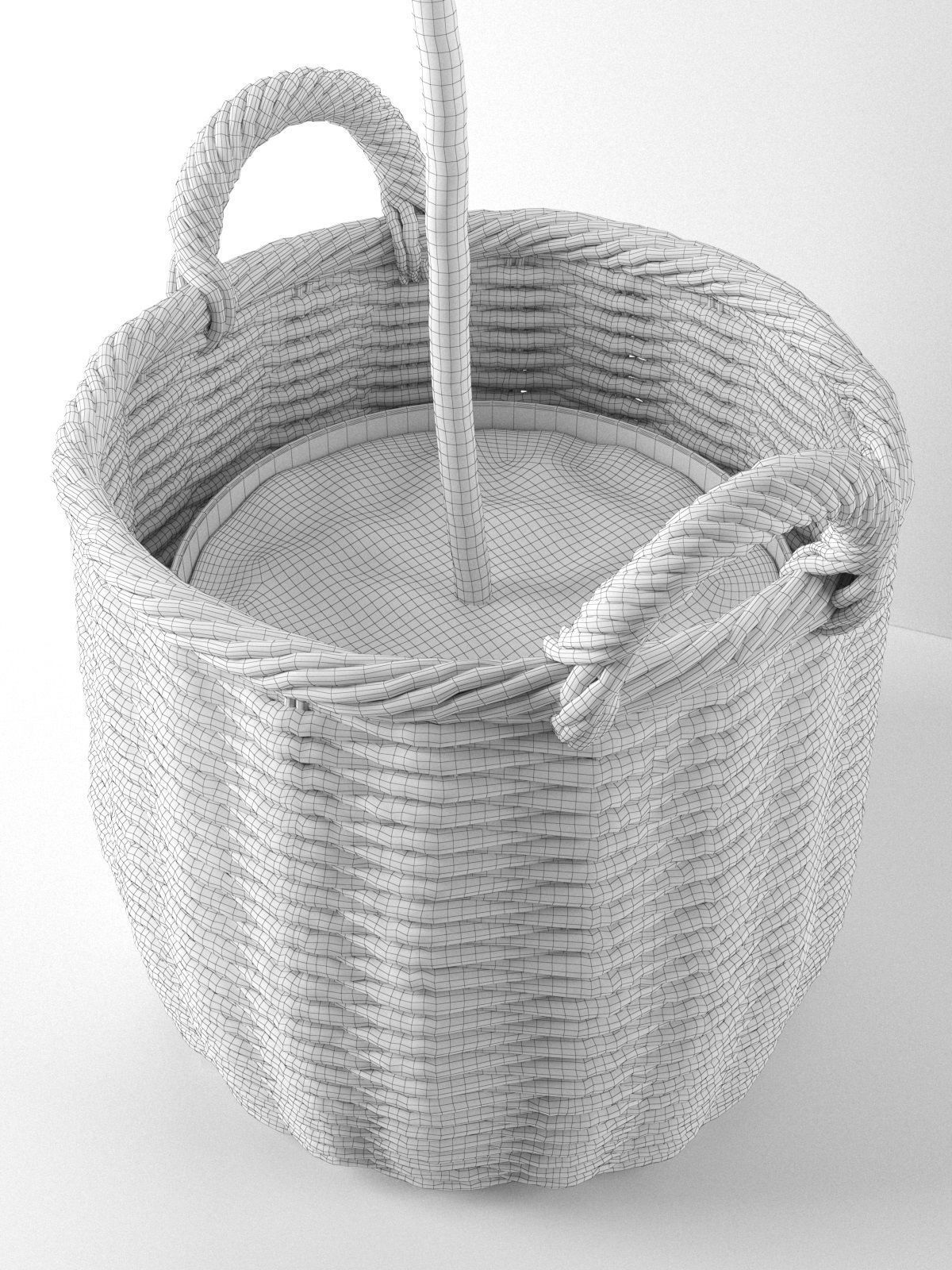 Ficus in Woven Seagrass Basket 3D model_5