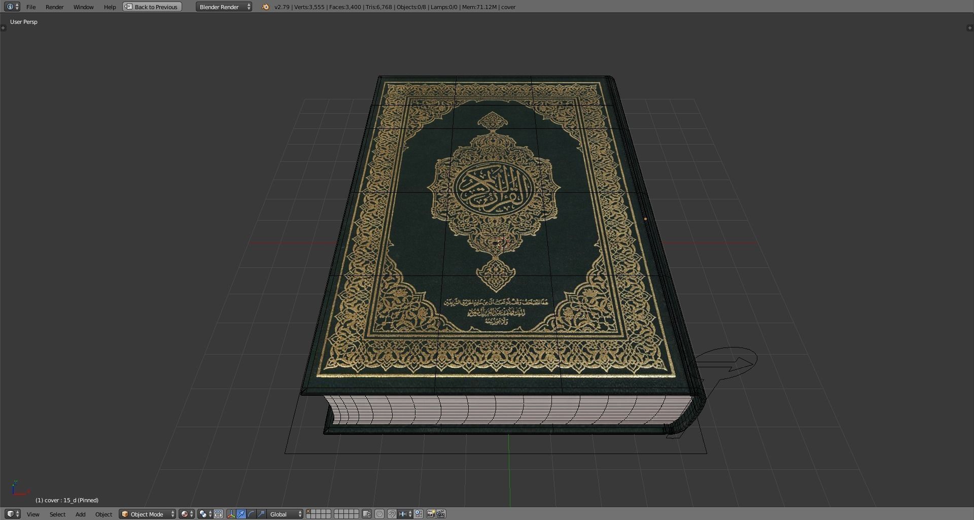 Quran with animation Low-poly 3D model_9