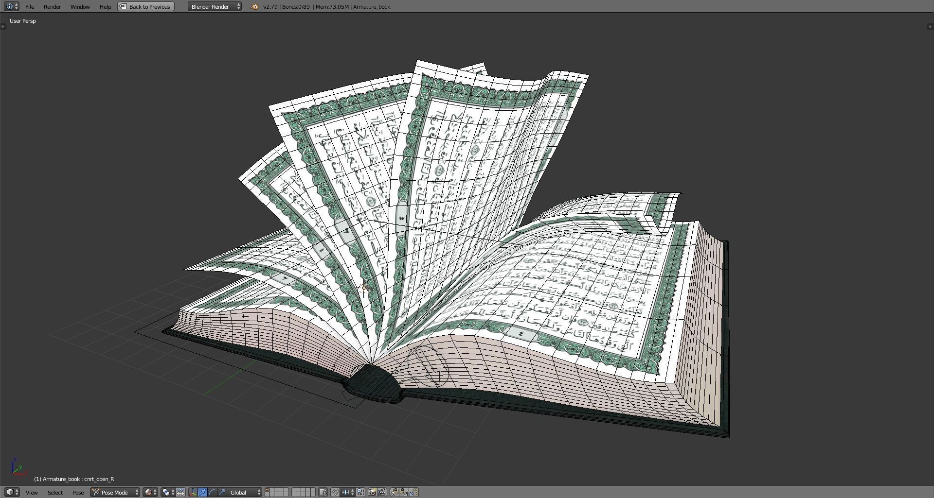 Quran with animation Low-poly 3D model_7