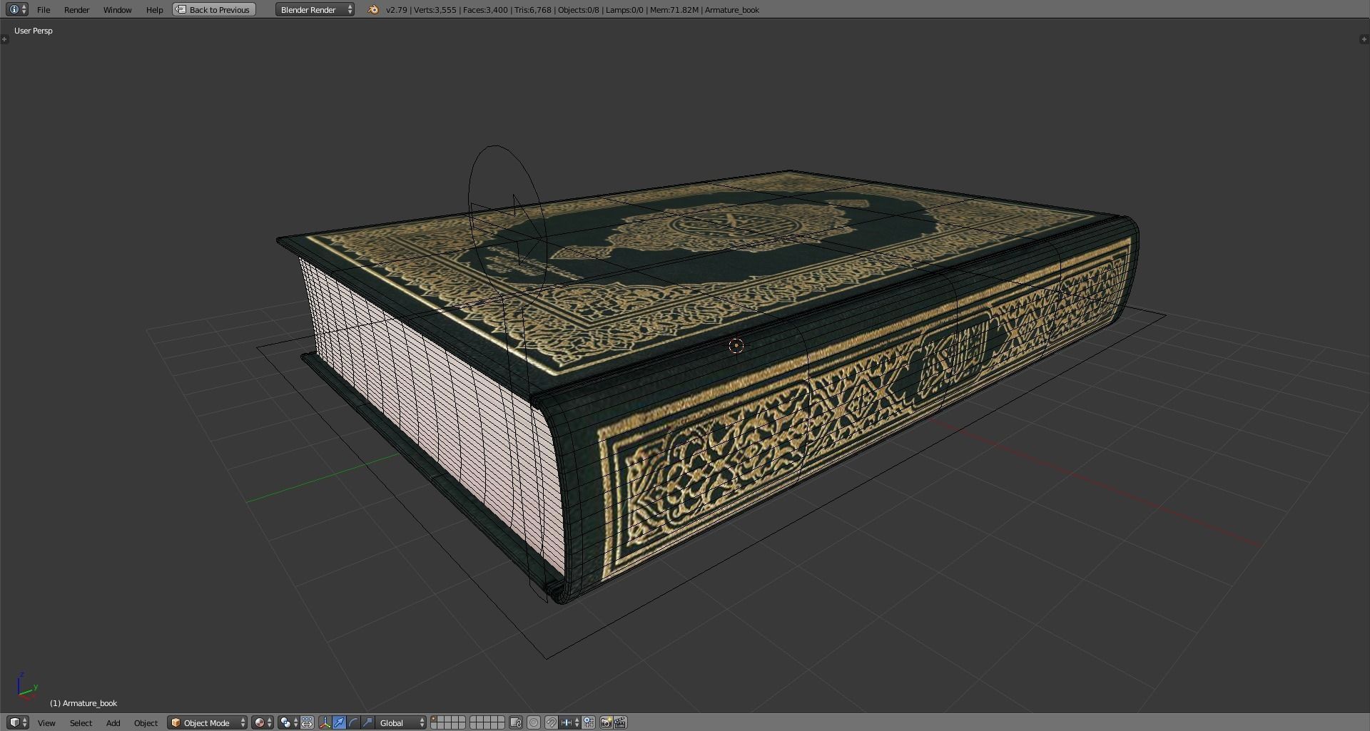 Quran with animation Low-poly 3D model_10