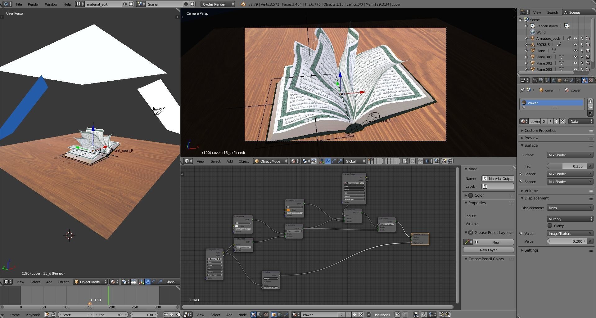 Quran with animation Low-poly 3D model_11