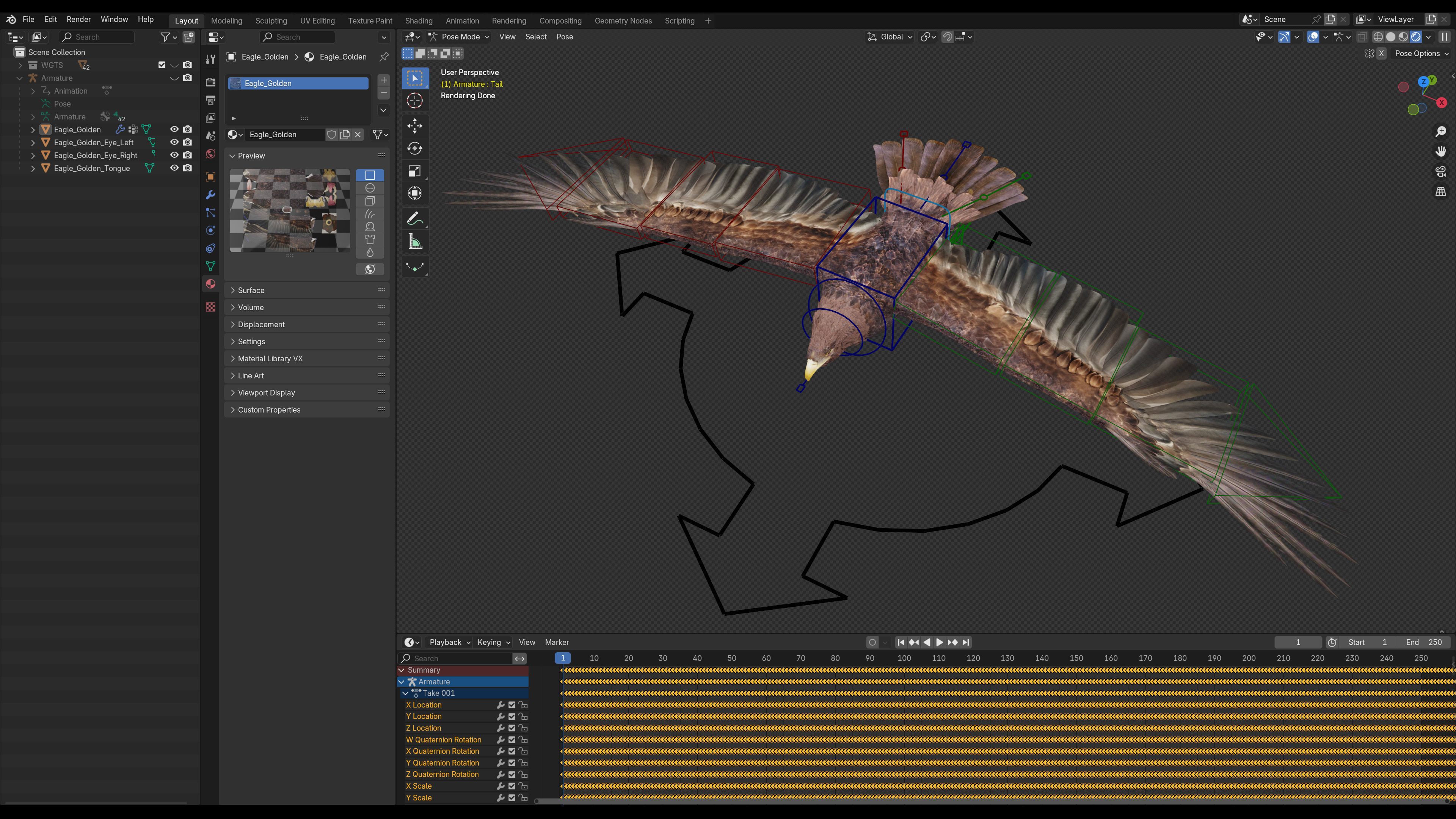 Animated Golden Eagle 3D model_10