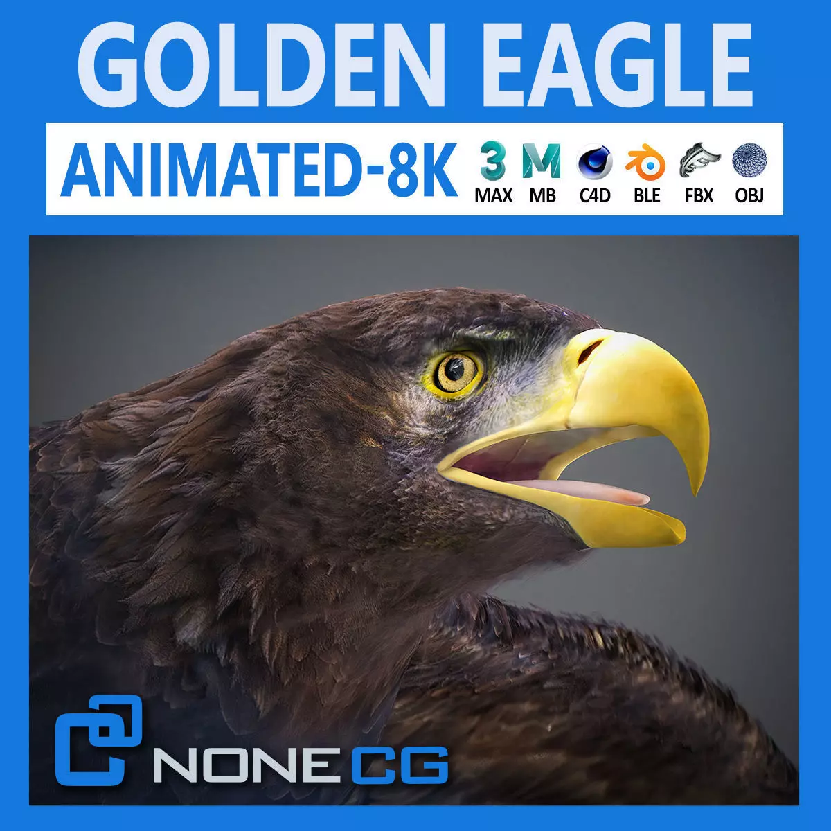 Animated Golden Eagle 3D model_0