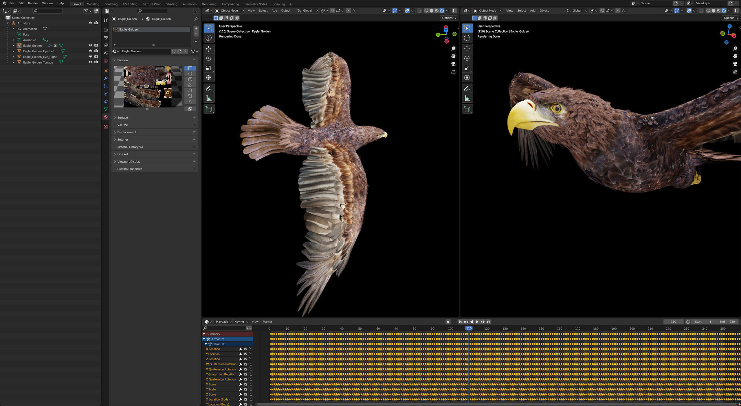Animated Eagles 3D model_20
