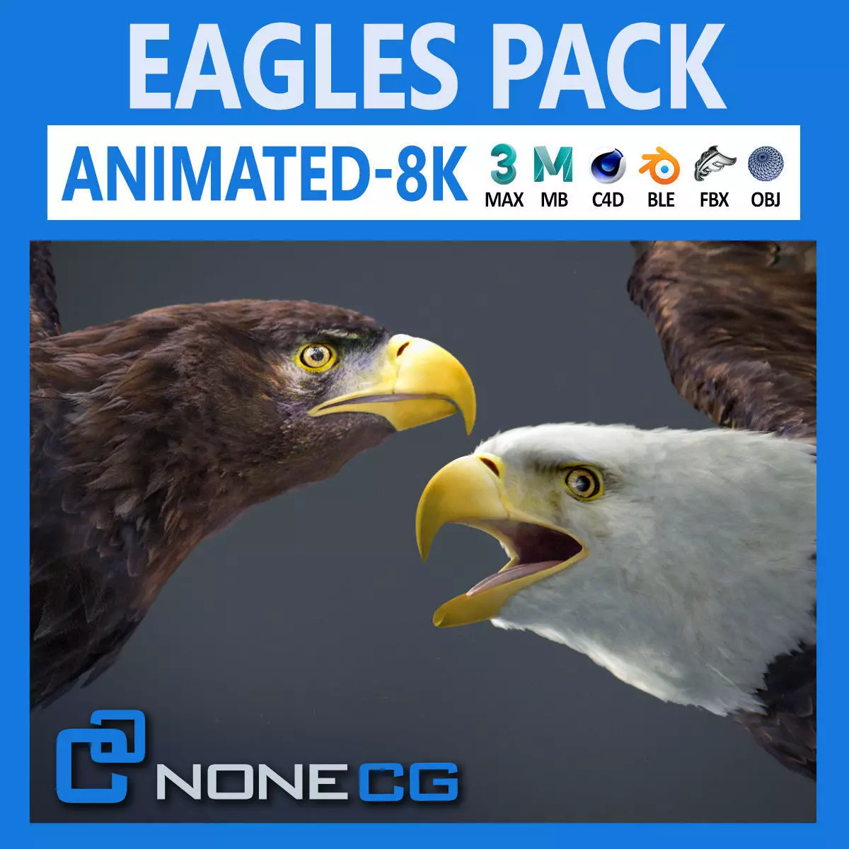 Animated Eagles 3D model_0