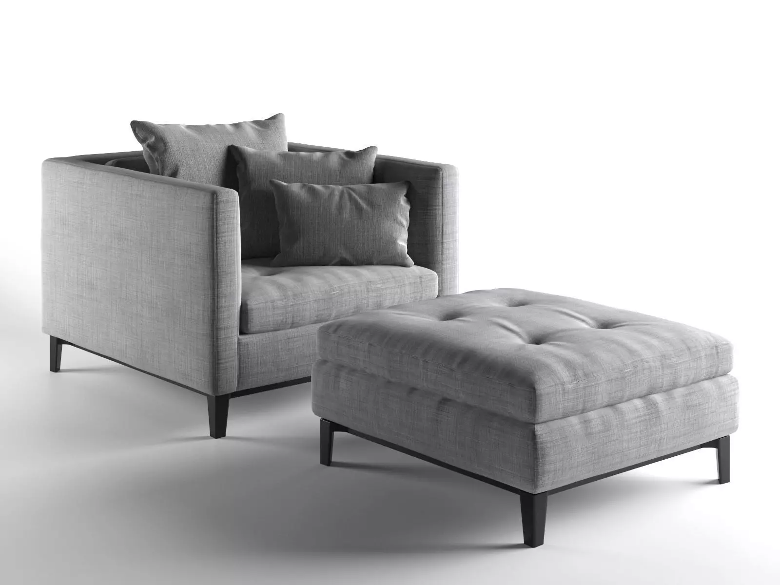 Andersen Armchair with Footstool 3D model_0