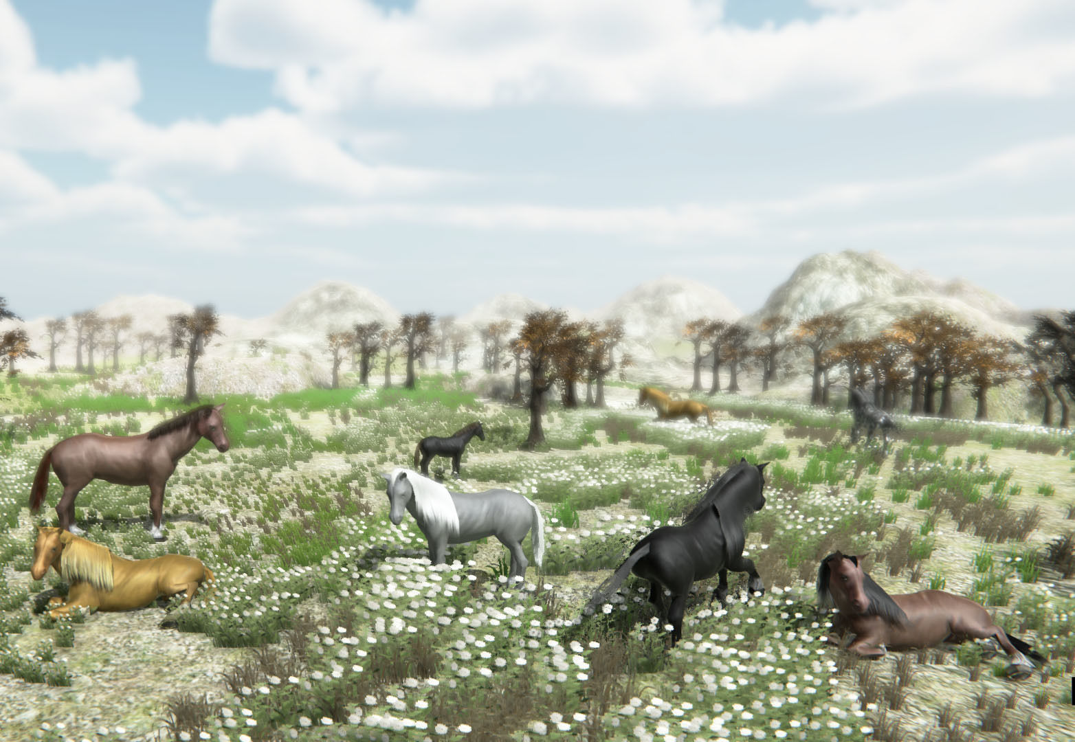 Animated Horse model Pack Low-poly 3D model_3