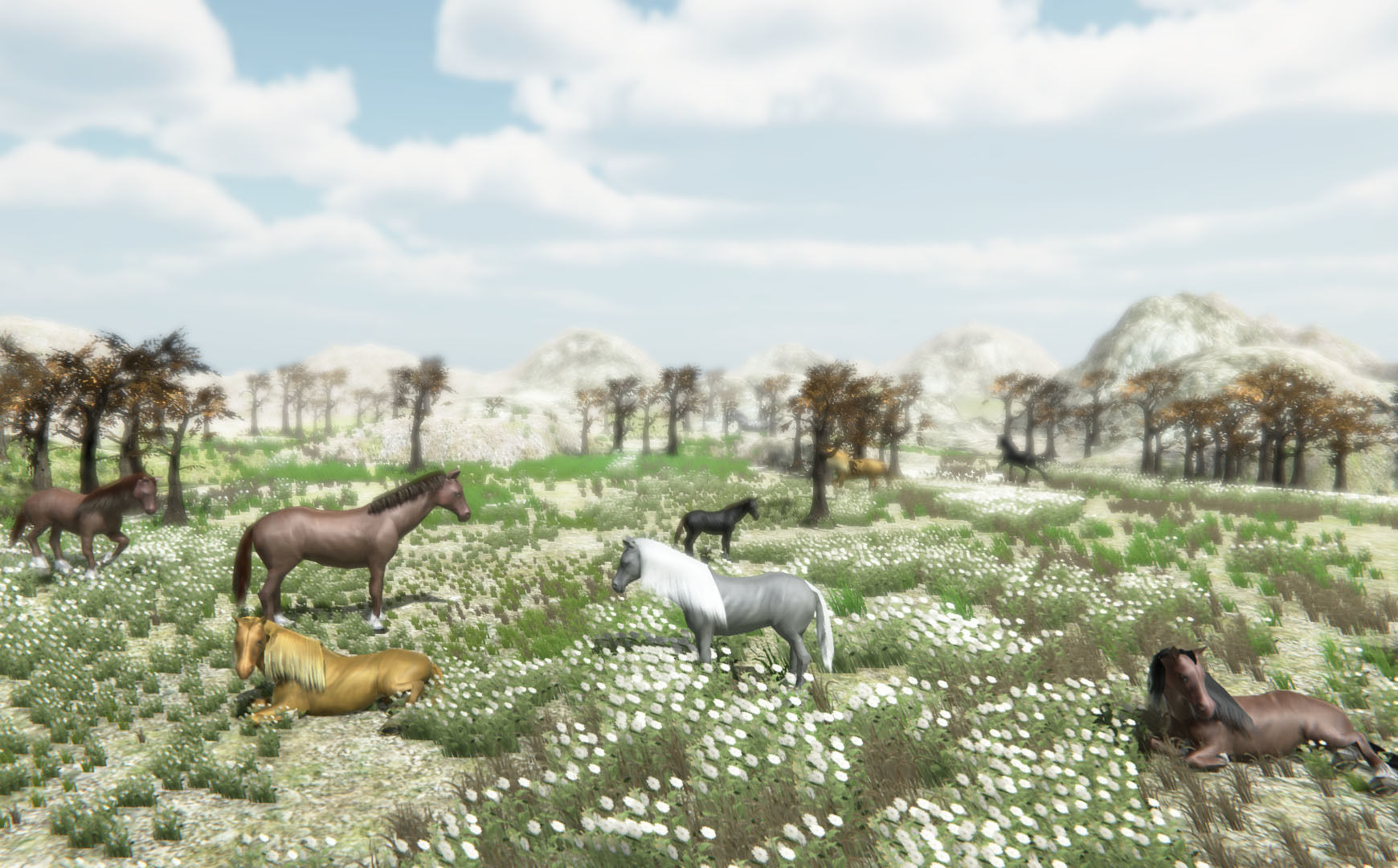 Animated Horse model Pack Low-poly 3D model_4