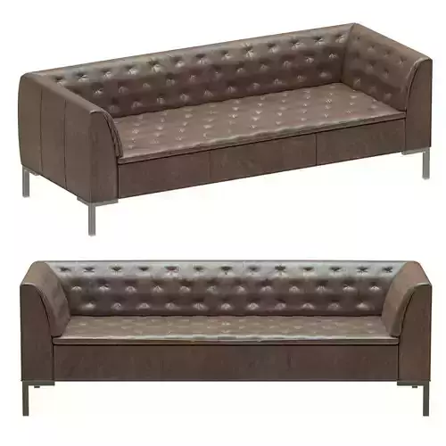 Crate and Barrel Grafton Leather Chesterfield Sofa 3D model