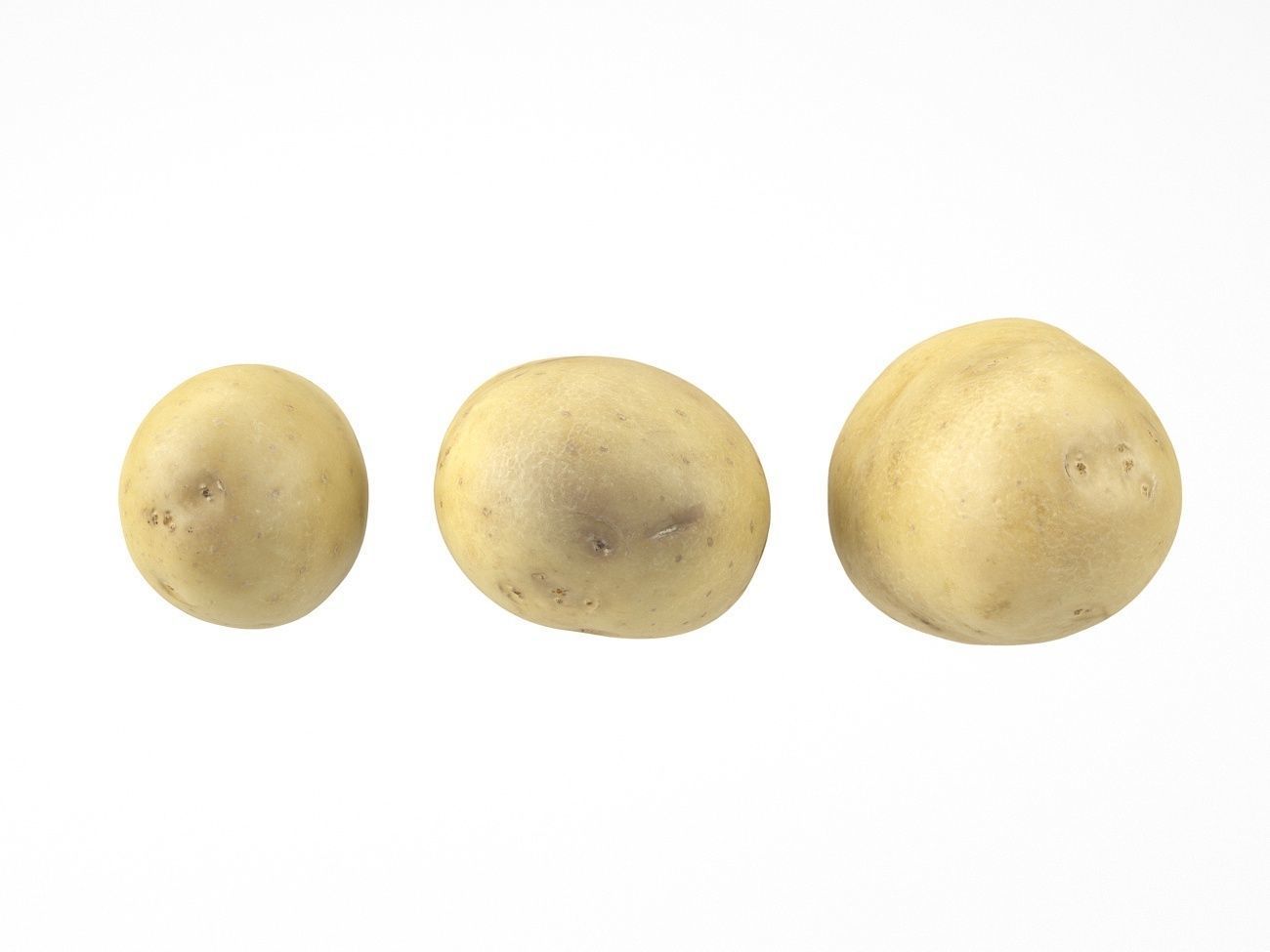 Three Different Photorealistic Potato 3D Scans 3D model_4