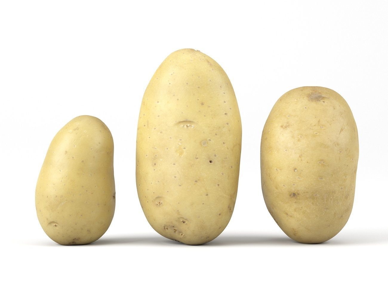 Three Different Photorealistic Potato 3D Scans 3D model_2