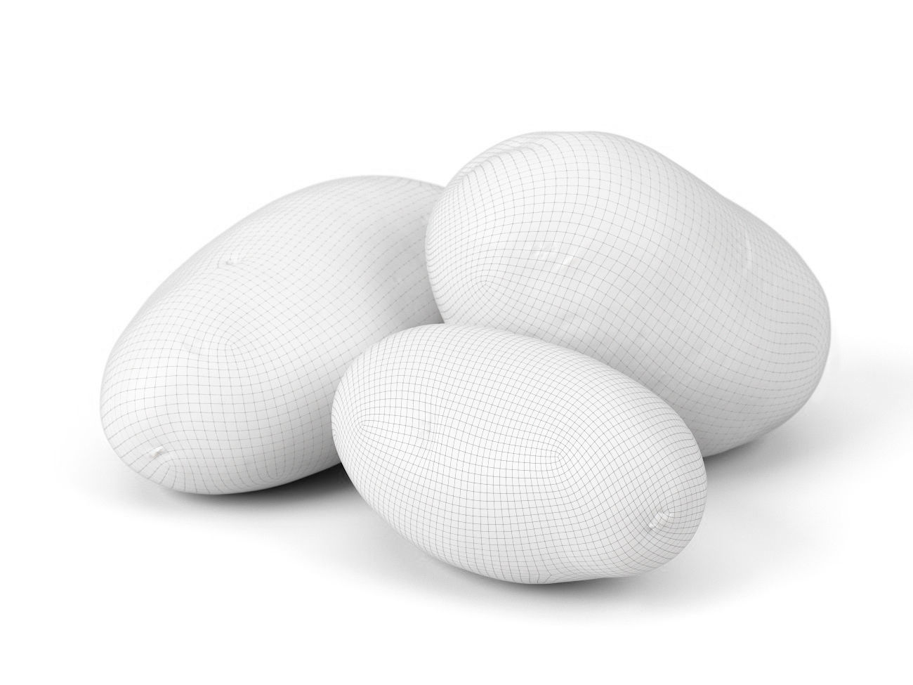 Three Different Photorealistic Potato 3D Scans 3D model_7