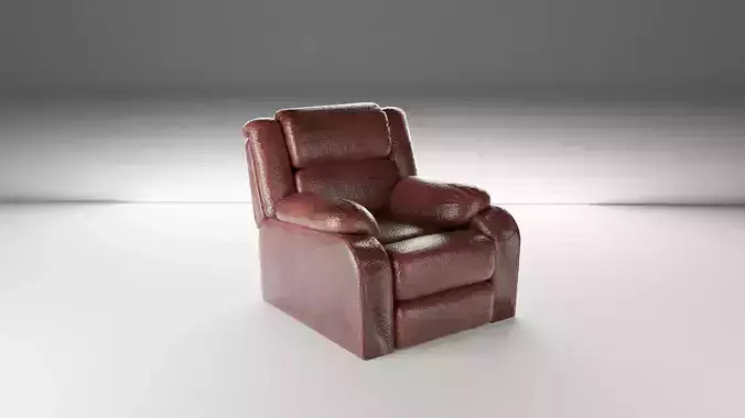 Slightly Worn Leather Chair - Game and VR Ready