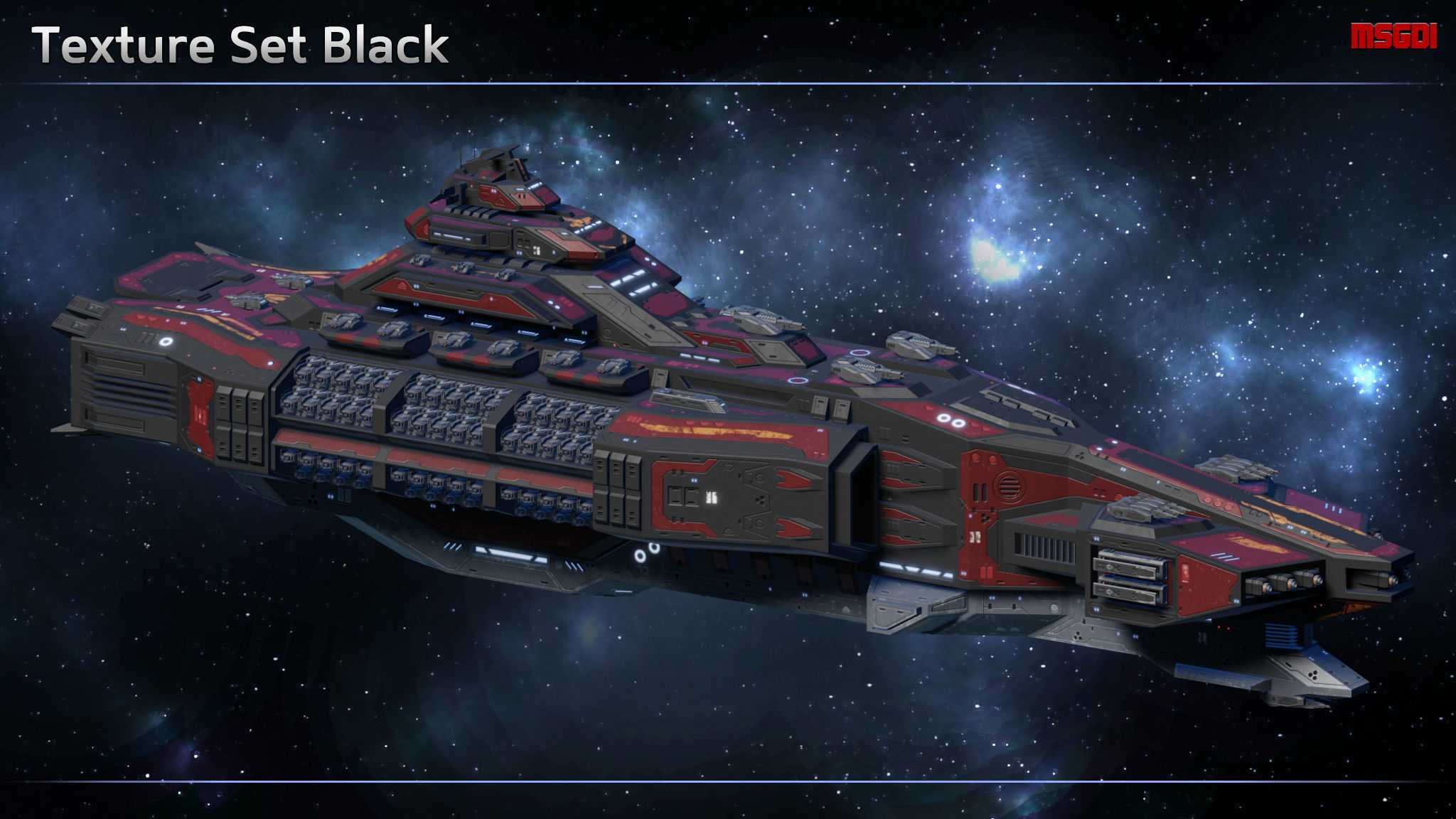 Spaceship Siege Battleship Venom Low-poly 3D model_7