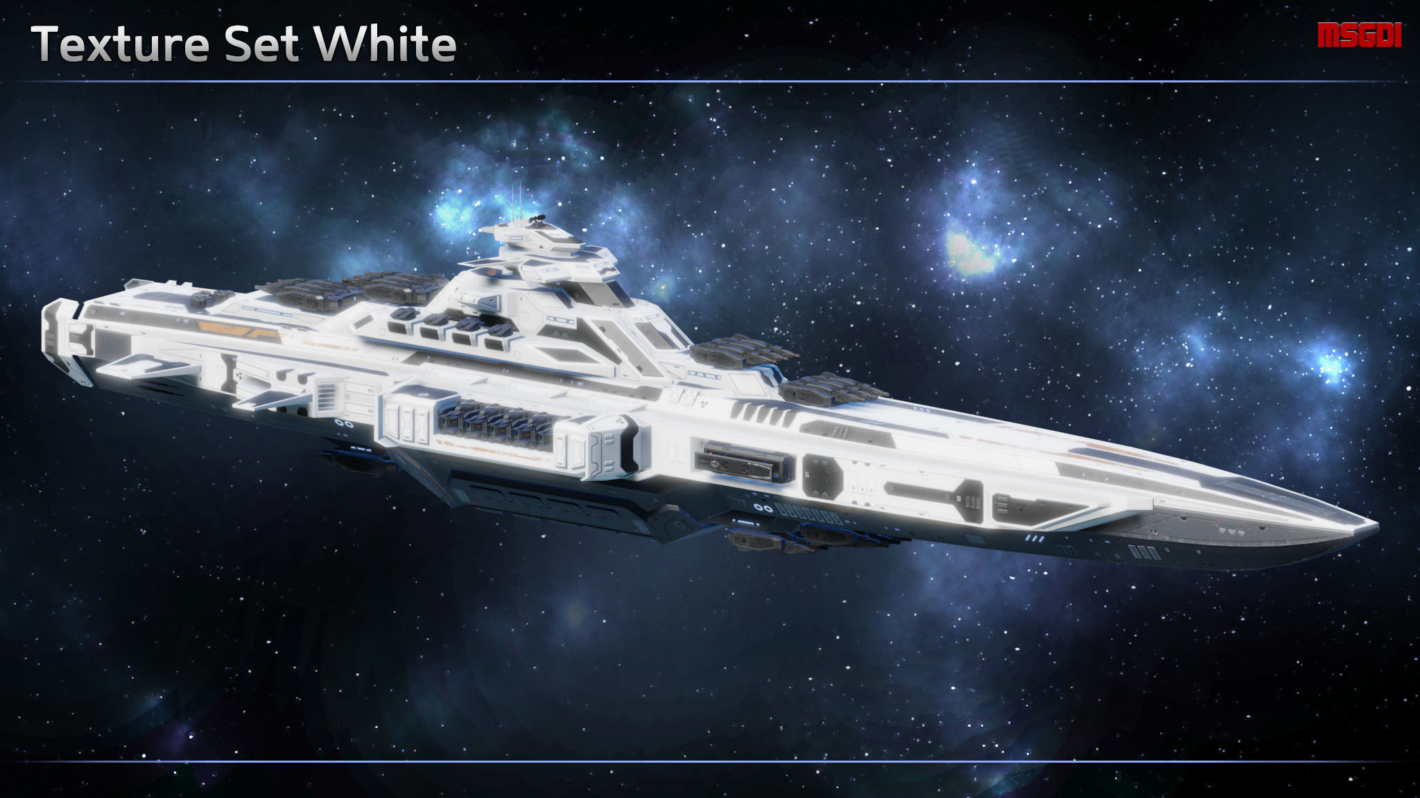 Spaceship Battlecruiser Kyushu Low-poly 3D model_11