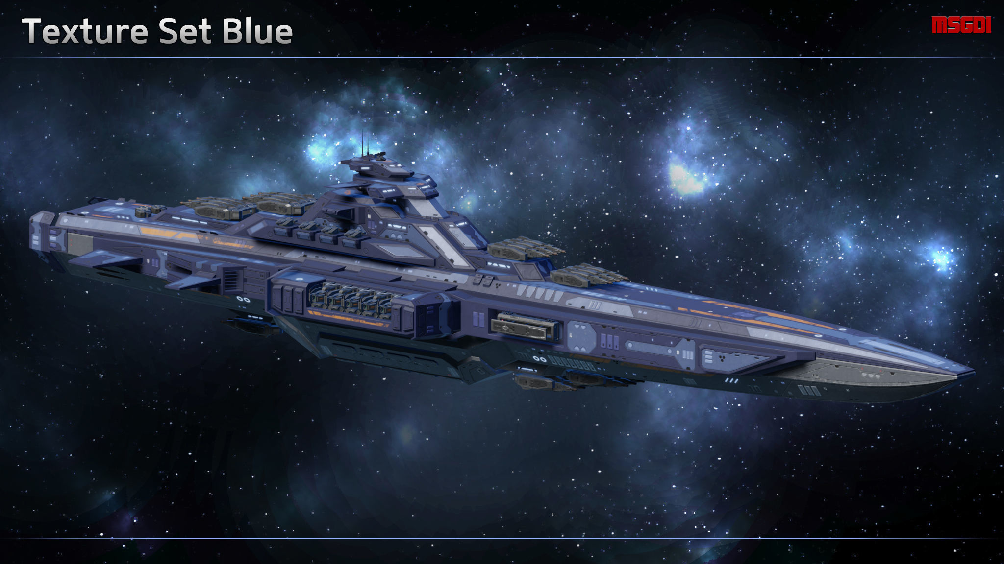 Spaceship Battlecruiser Kyushu Low-poly 3D model_8