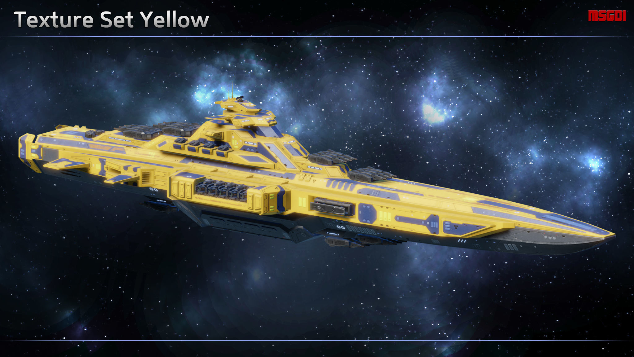 Spaceship Battlecruiser Kyushu Low-poly 3D model_12