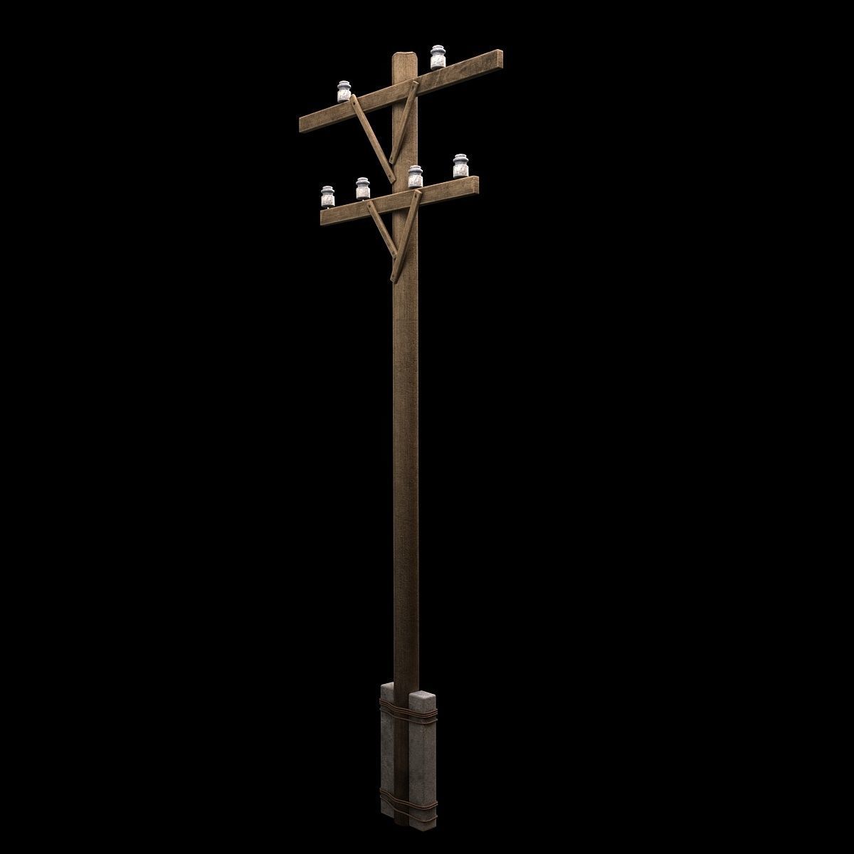Electric wood pillar 3D model_2