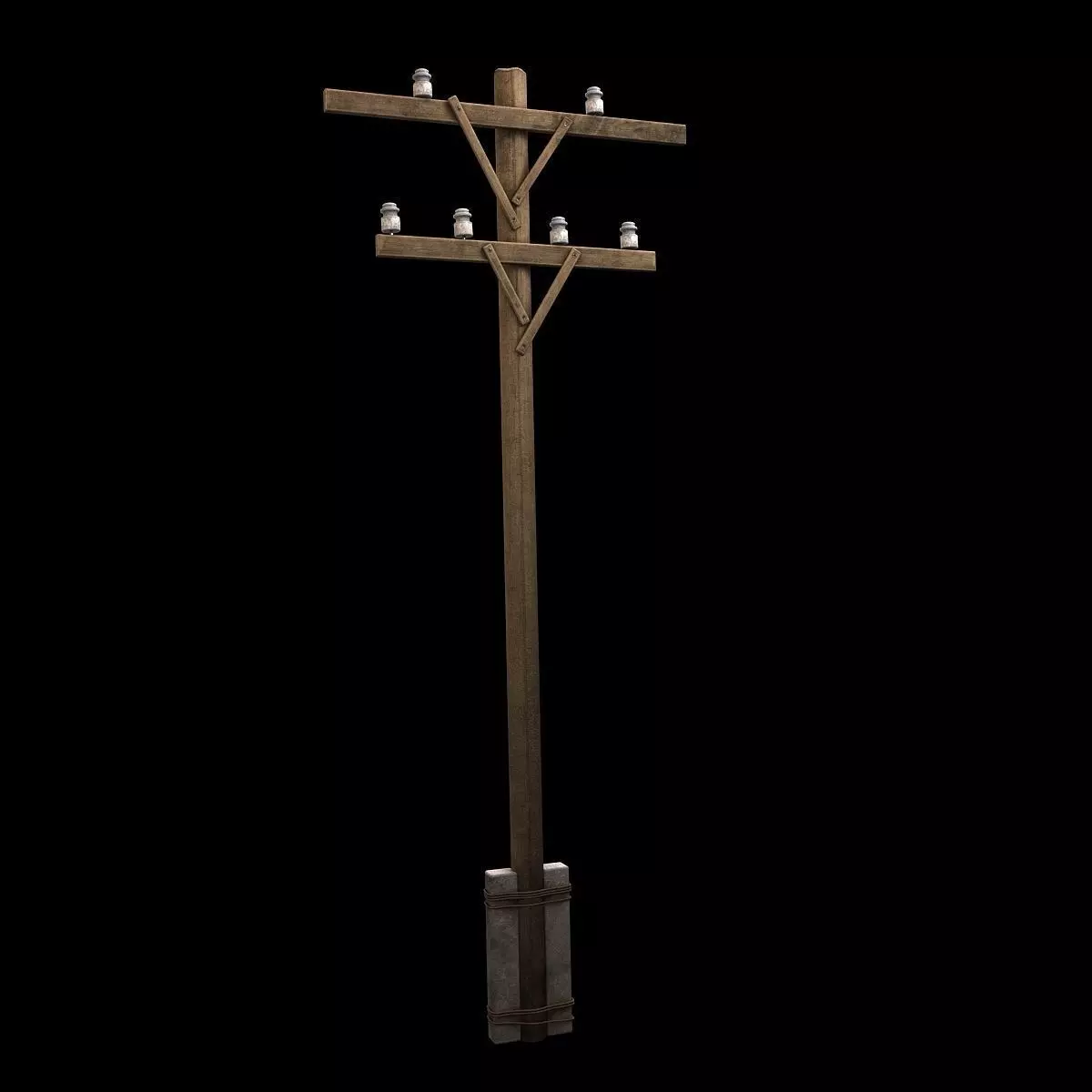 Electric wood pillar 3D model_0