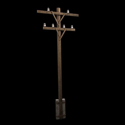 Electric wood pillar 3D model