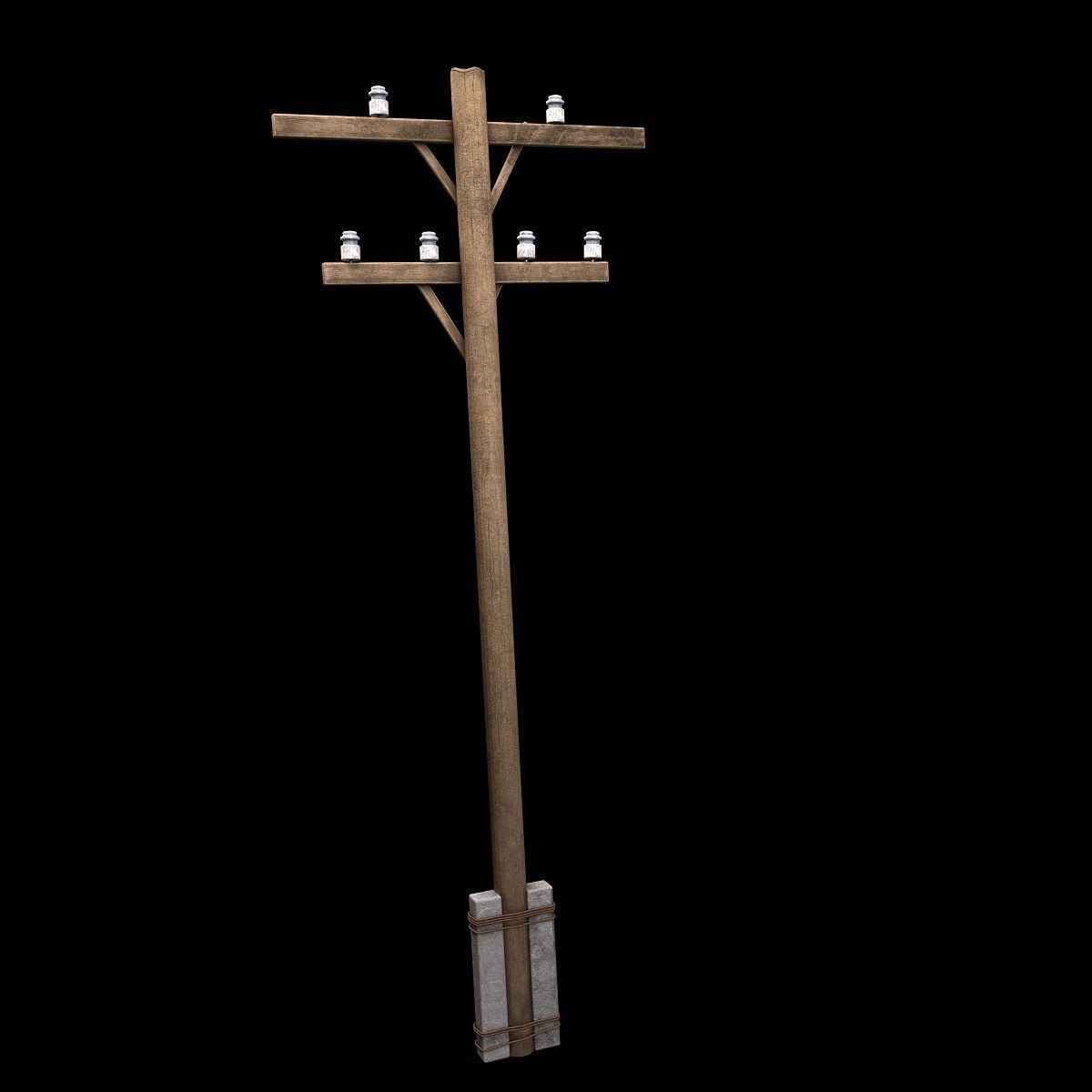 Electric wood pillar 3D model_1