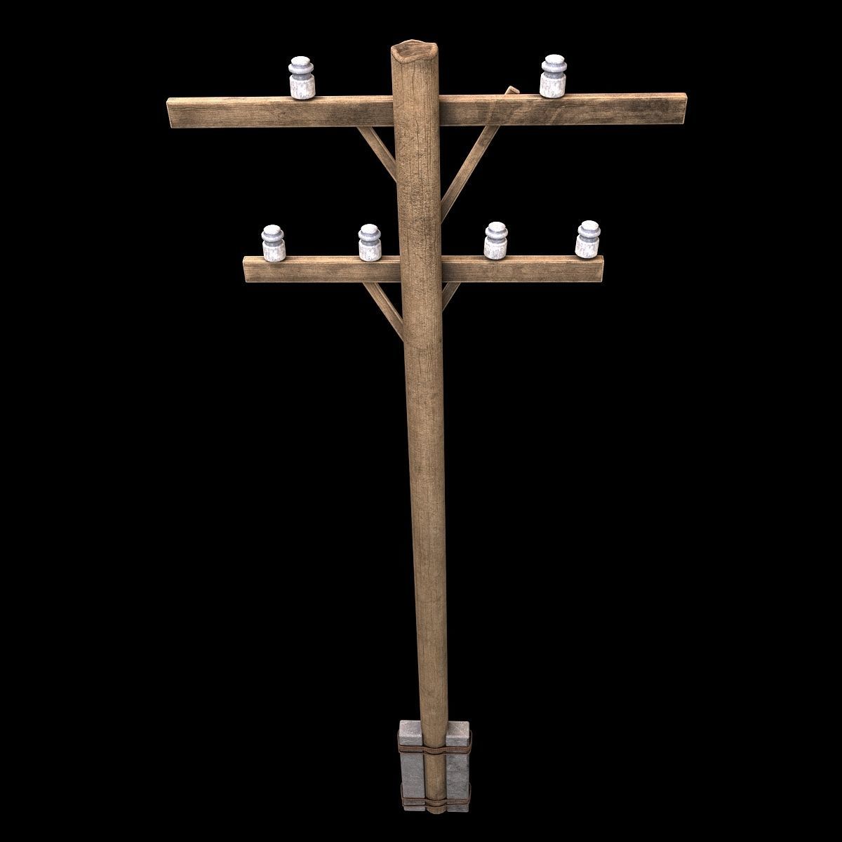 Electric wood pillar 3D model_8