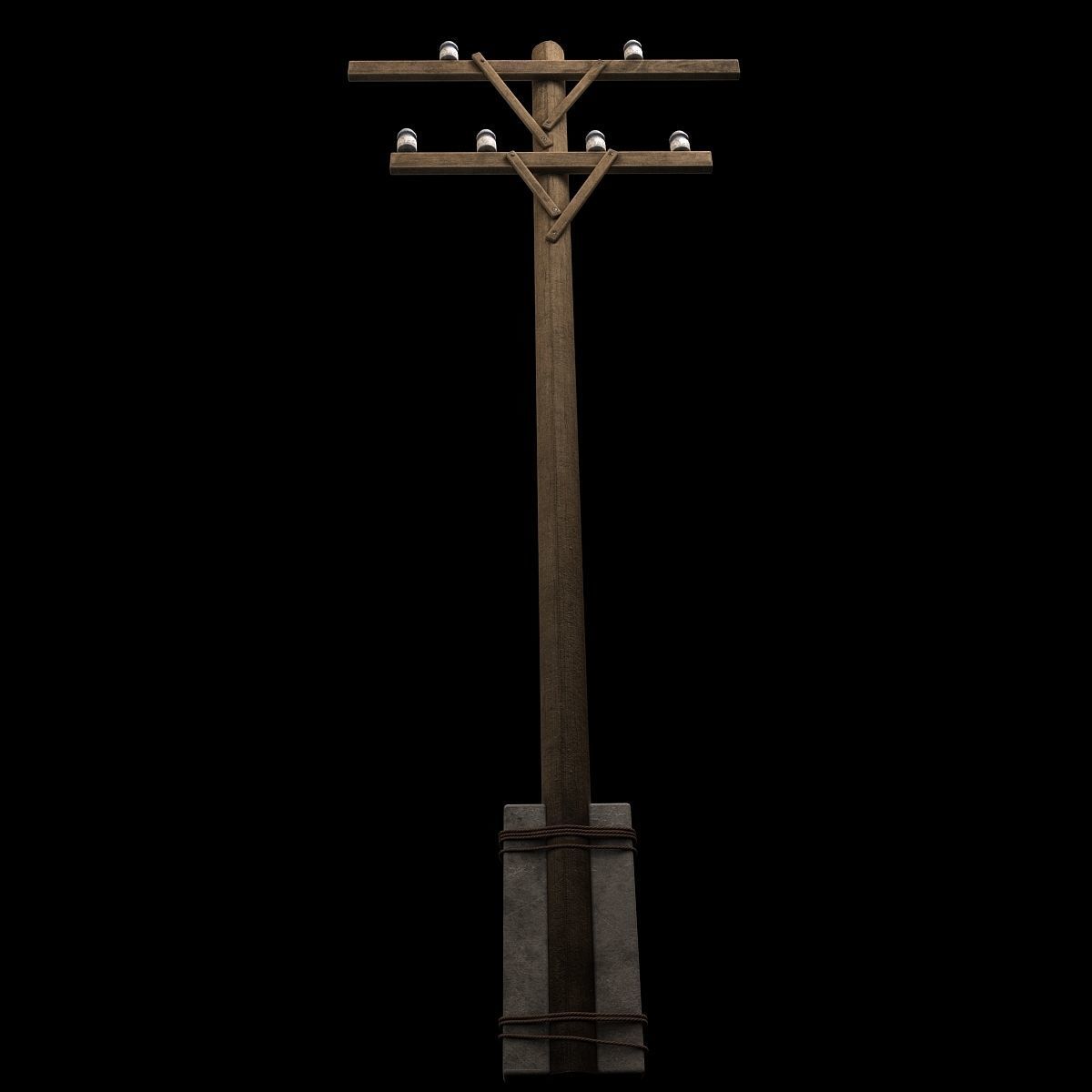 Electric wood pillar 3D model_7