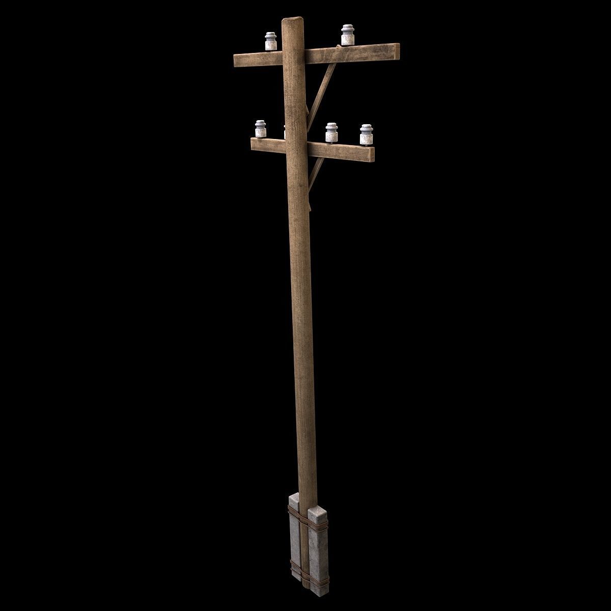 Electric wood pillar 3D model_4