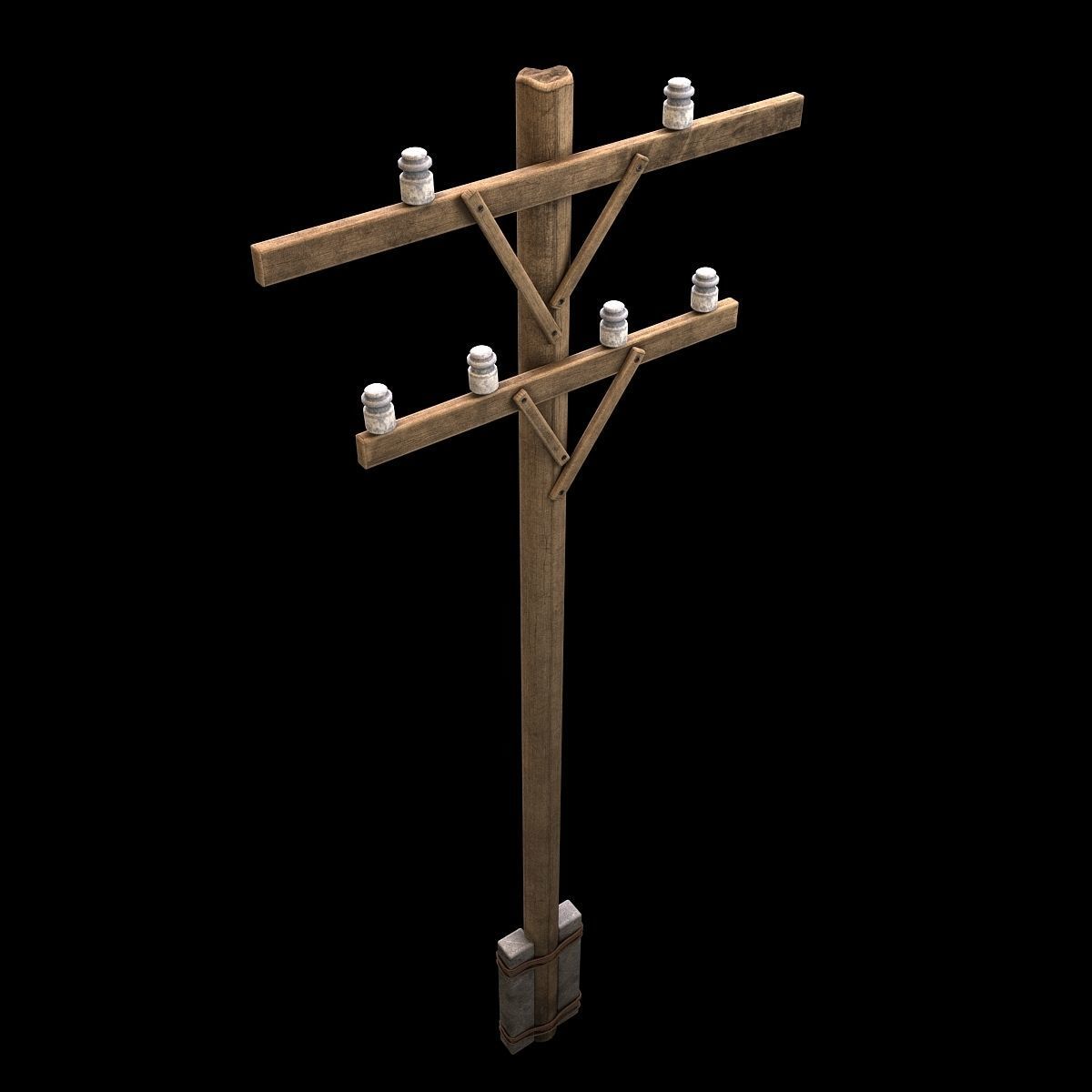 Electric wood pillar 3D model_6