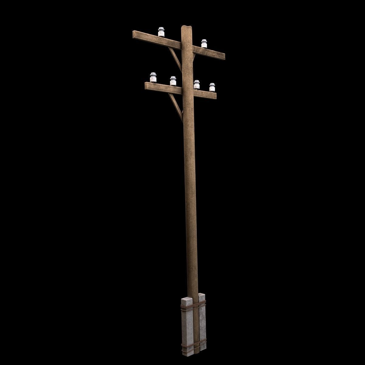 Electric wood pillar 3D model_3